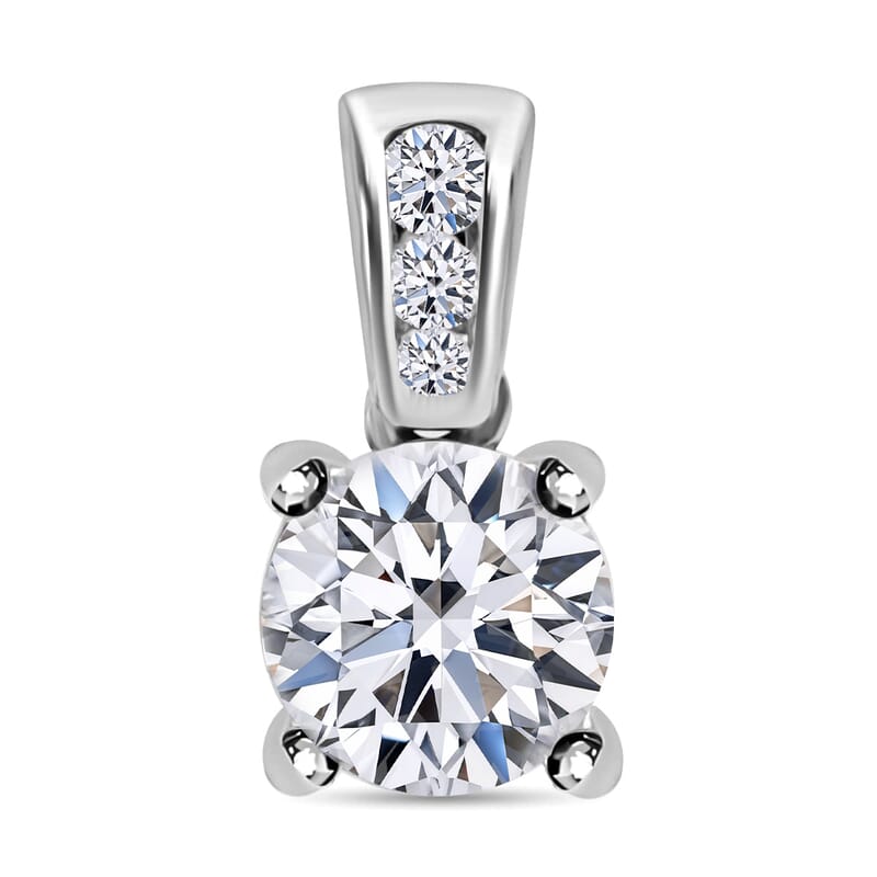 14K White Gold Luxuriant Lab Grown Diamond G-H SI Pendant 1.10 ctw