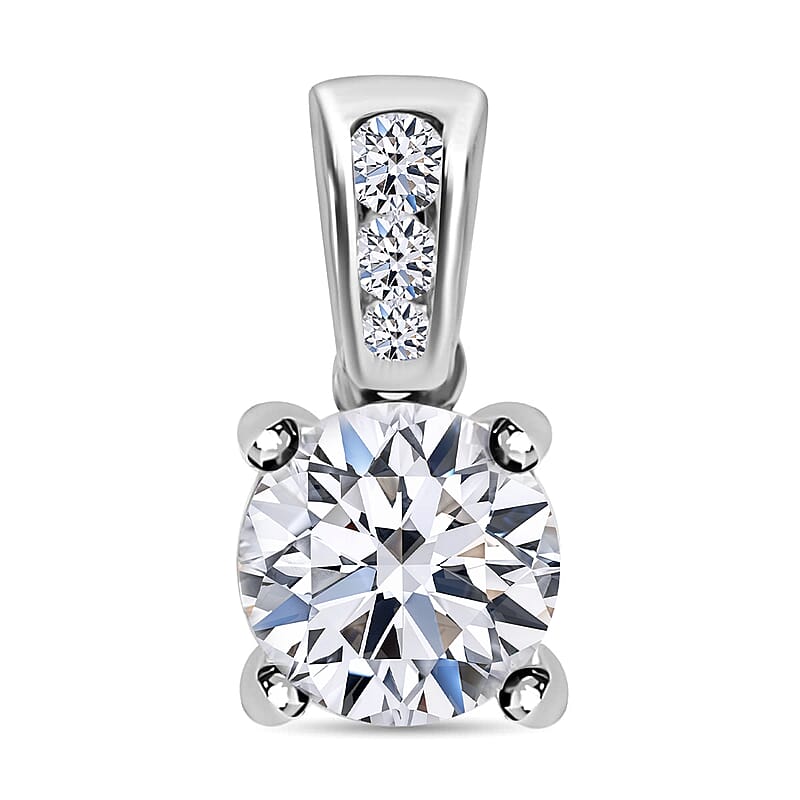 14K White Gold Luxuriant Lab Grown Diamond G-H SI Pendant 1.10 ctw