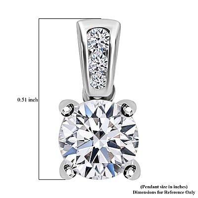 14K White Gold Luxuriant Lab Grown Diamond G-H SI Pendant 1.10 ctw