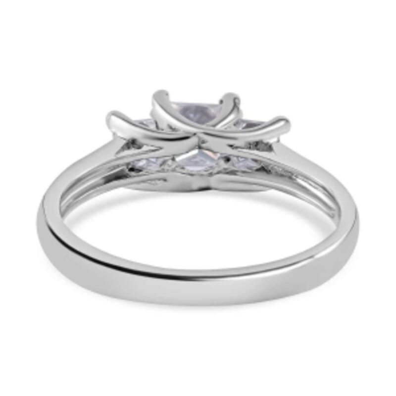 Mosinite 1.43 ctw Ring in Rhodium Over Sterling Silver (Size 11.5)