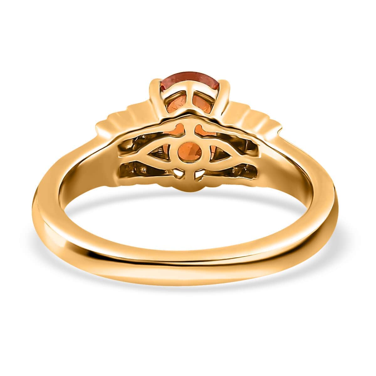 Iliana 18K Yellow Gold AAAA Nigerian Spessartite Garnet and G-H SI Diamond Ring (Size 7.0) 4.60 Grams 1.90 ctw image number 4
