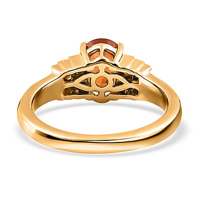 Iliana 18K Yellow Gold AAAA Nigerian Spessartite Garnet and G-H SI Diamond Ring (Size 7.0) 4.60 Grams 1.90 ctw