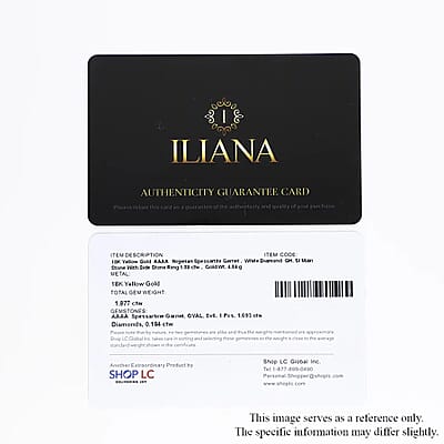 Iliana 18K Yellow Gold AAAA Nigerian Spessartite Garnet and G-H SI Diamond Ring (Size 7.0) 4.60 Grams 1.90 ctw