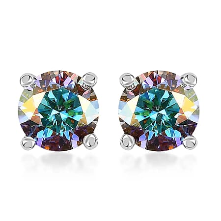 Dichroic Mist Moissanite / Platinum Overlay / 925 Silver - Product card gallery slide 1 (10177204486457)