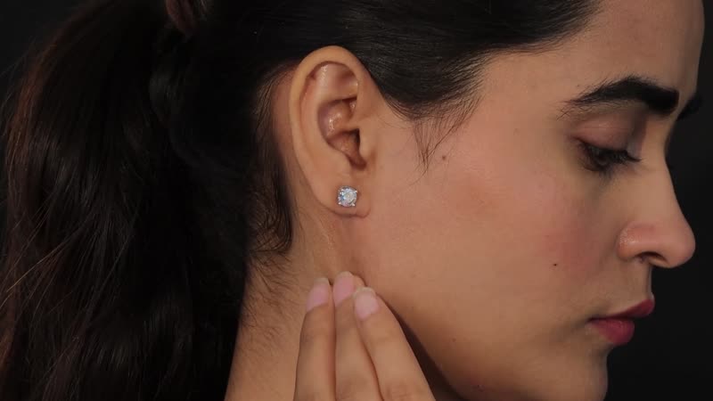 Dichroic Mist Moissanite Stud Earrings in Platinum Over Sterling Silver 1.90 ctw
