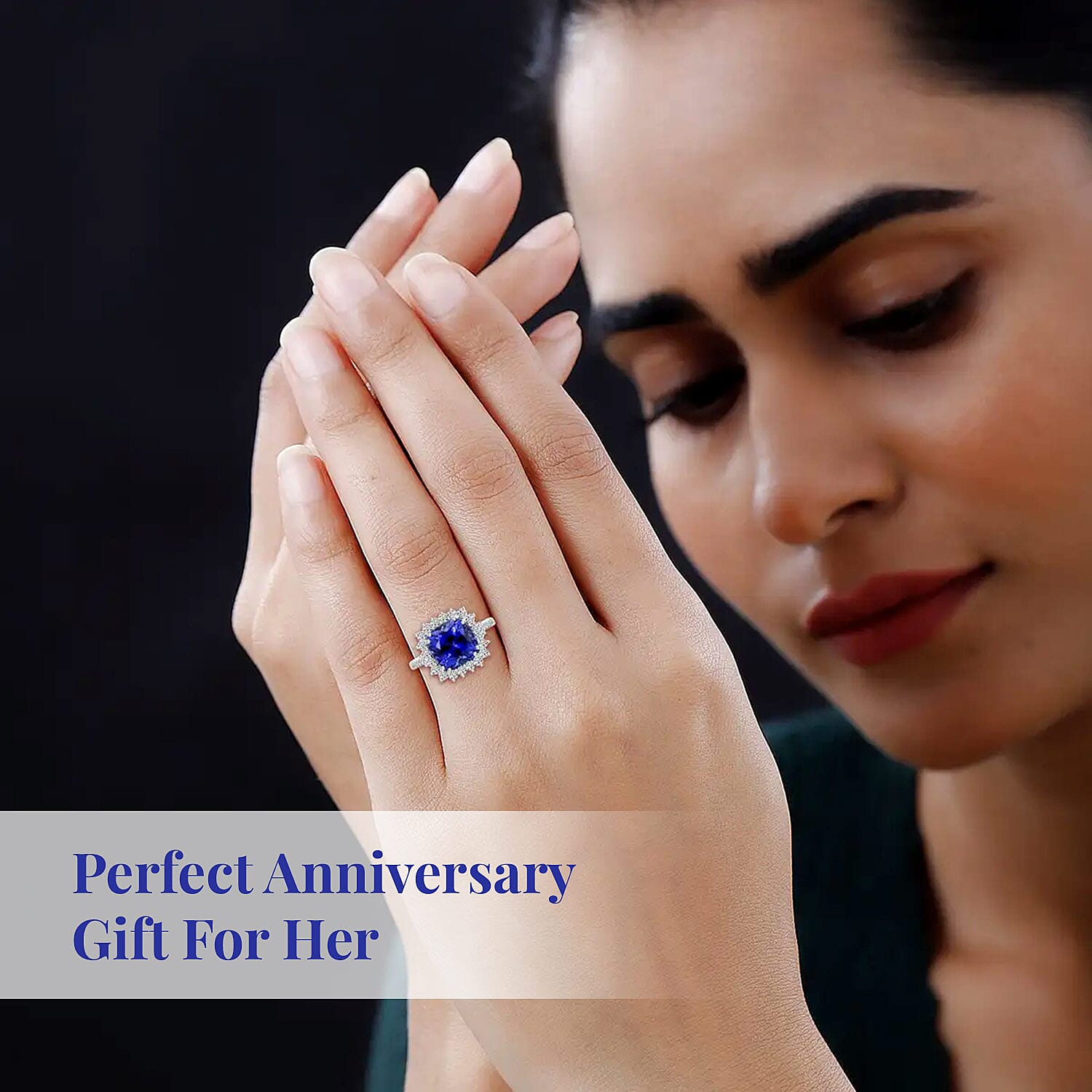 Certified & Appraised Rhapsody 950 Platinum AAAA Tanzanite and E-F VS Diamond Sunburst Ring (Size 10.0) 6 Grams 4.50 ctw