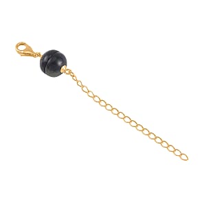 Malagasy Labradorite Magnetic Lock with Extender Chain 2 Inches and Lobster Clasp in 14K YG Over Sterling Silver 2.00 ctw