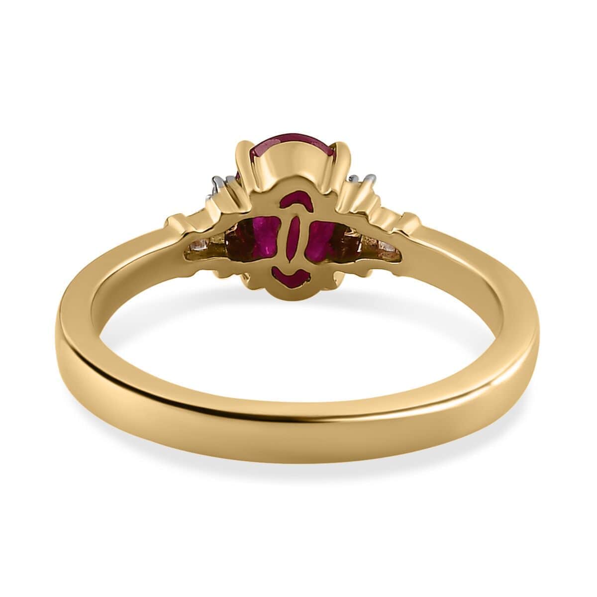 Luxoro 10K Yellow Gold Premium Mozambique Ruby and G-H I3 Diamond Ring (Size 10.0) 1.65 ctw image number 4
