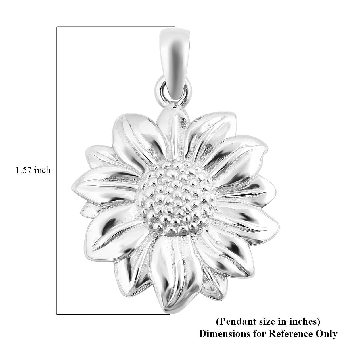 Bali Legacy Sterling Silver Sunflower Pendant 5.50 Grams