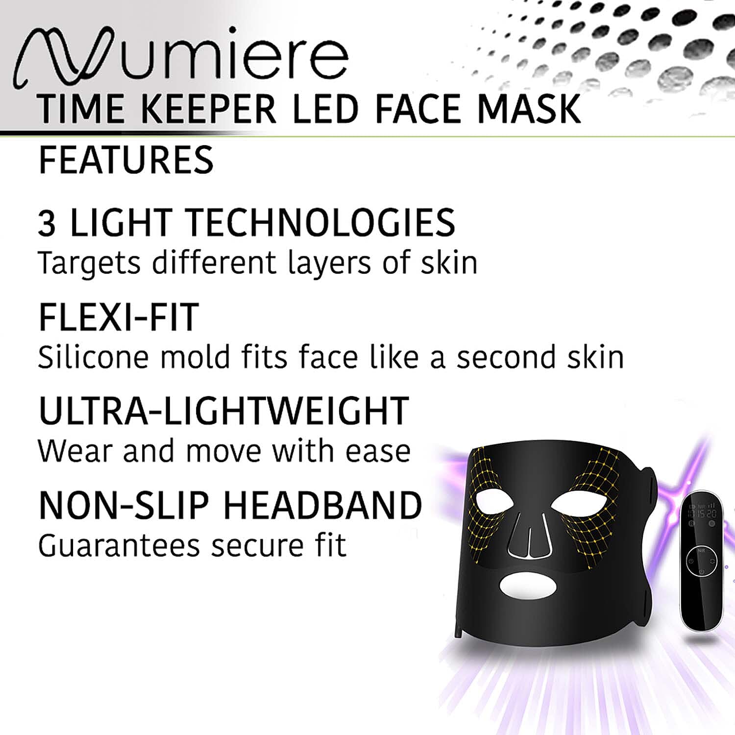 Numiere FDA Cleared Time Keeper LED Face Mask (Lifetime Warranty)