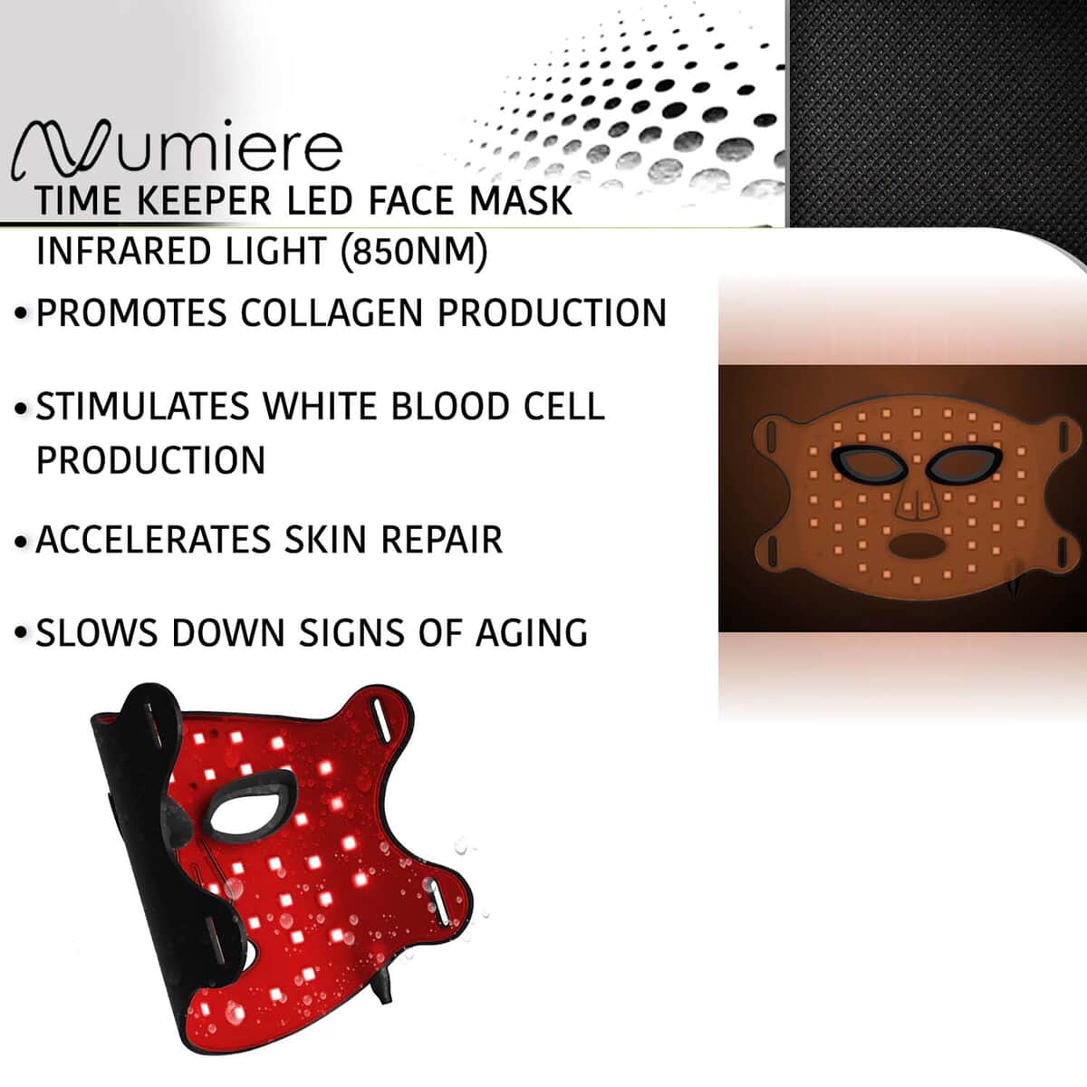 Numiere FDA Cleared LED Face Mask , Time Keeper Mask , Brightening Collagen Face Mask , Contour Firming Face Mask image number 5