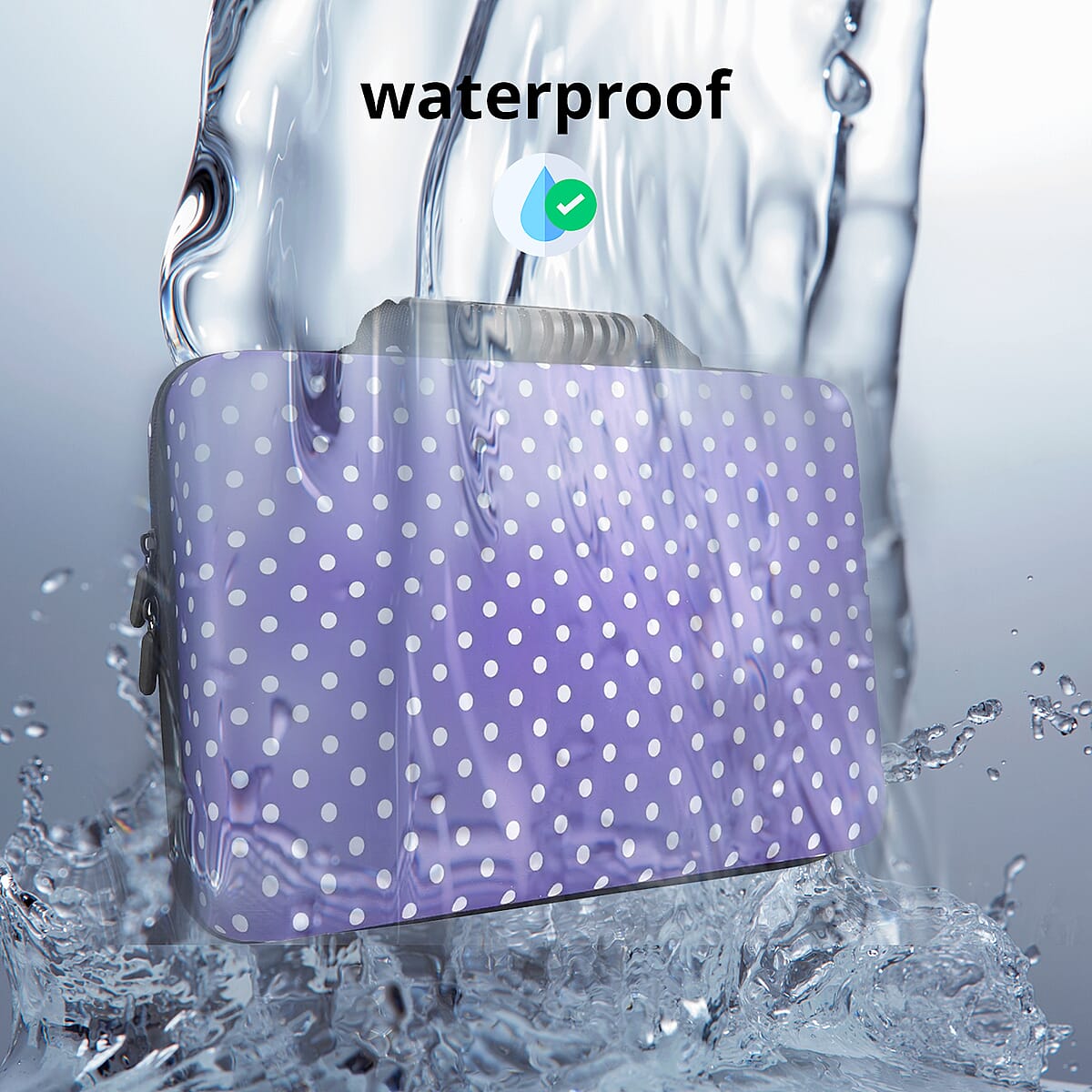 Flipo Battery Storage Case with Universal Battery Tester -Purple Polka Dot (Holds Up to 148 Batteries) image number 3