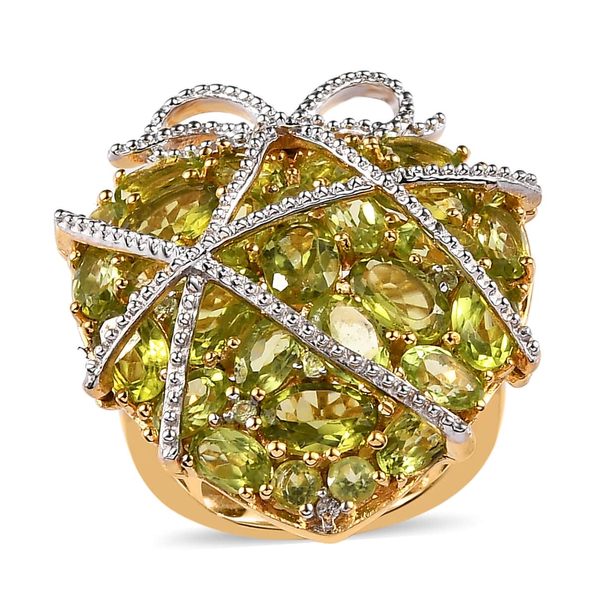 GP Amore Collection Premium Peridot Ring in Vermeil Yellow Gold Over Sterling Silver (Size 5.0) 7.75 ctw image number 0