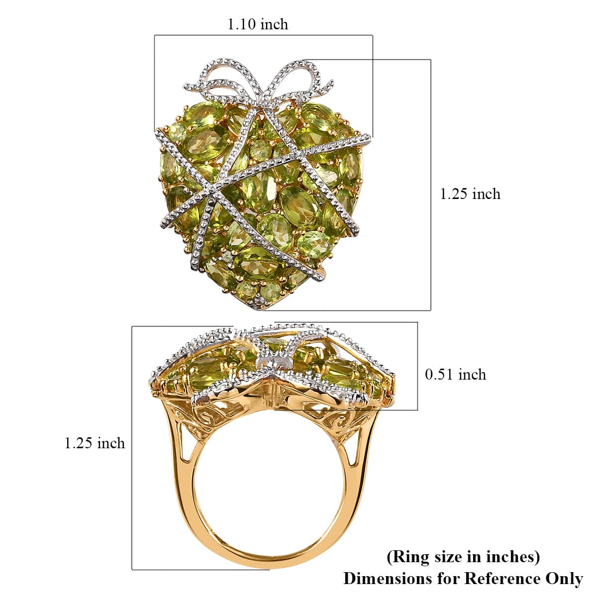 GP Amore Collection Premium Peridot Ring in Vermeil Yellow Gold Over Sterling Silver (Size 5.0) 7.75 ctw image number 5