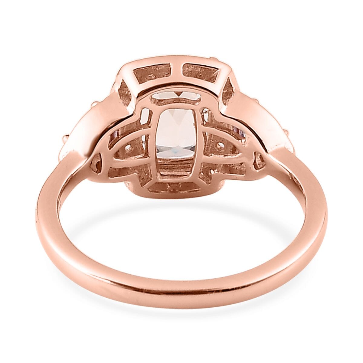 Premium Marropino Morganite and Multi Gemstone Halo Ring in Vermeil Rose Gold Over Sterling Silver 2.00 ctw image number 4
