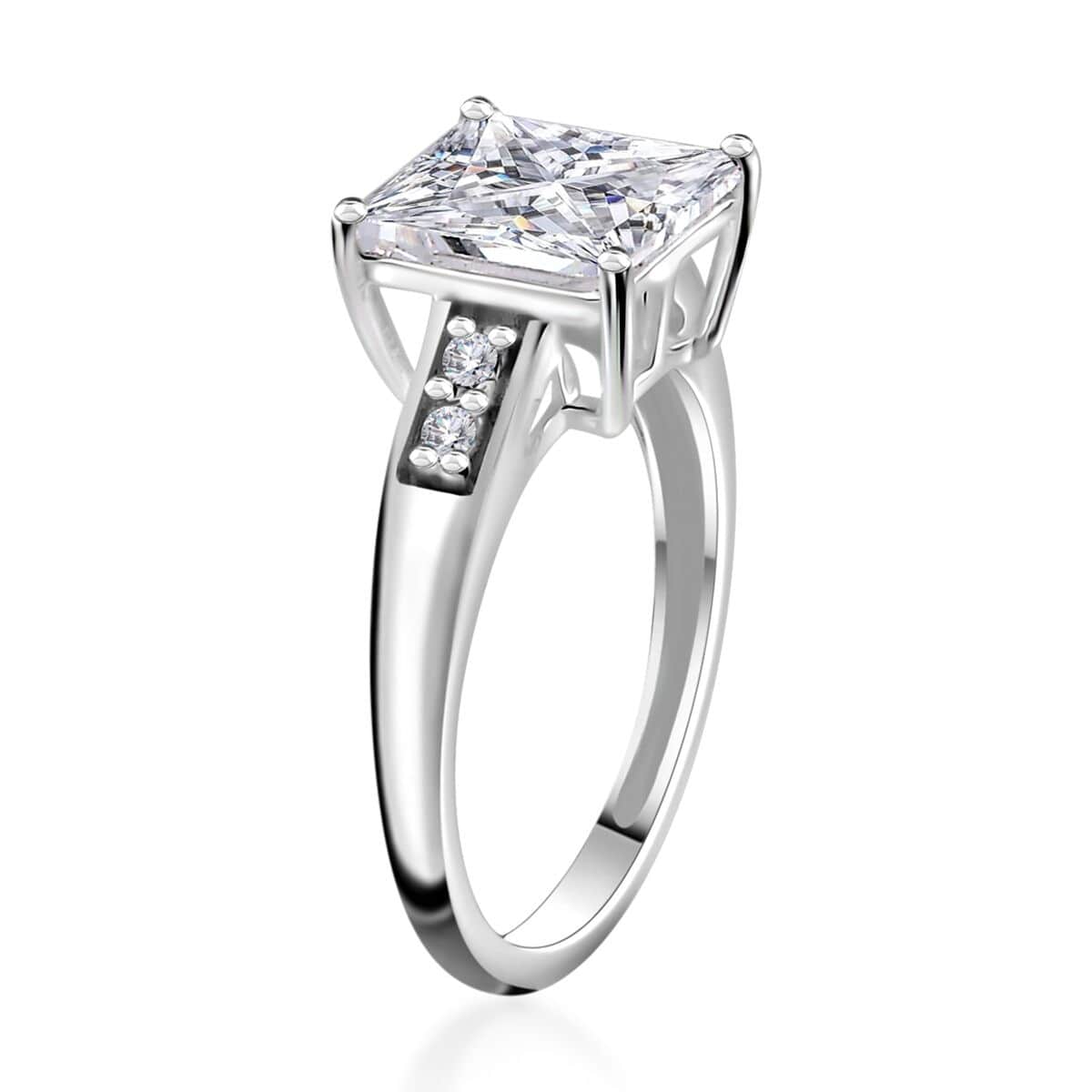 Simulated White Diamond Ring in Sterling Silver (Size 10.0) 4.50 ctw image number 4