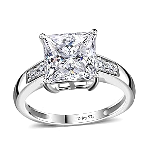 D'Joy Simulated White Diamond 4.15 ctw Ring in Sterling Silver (Size 7.0)