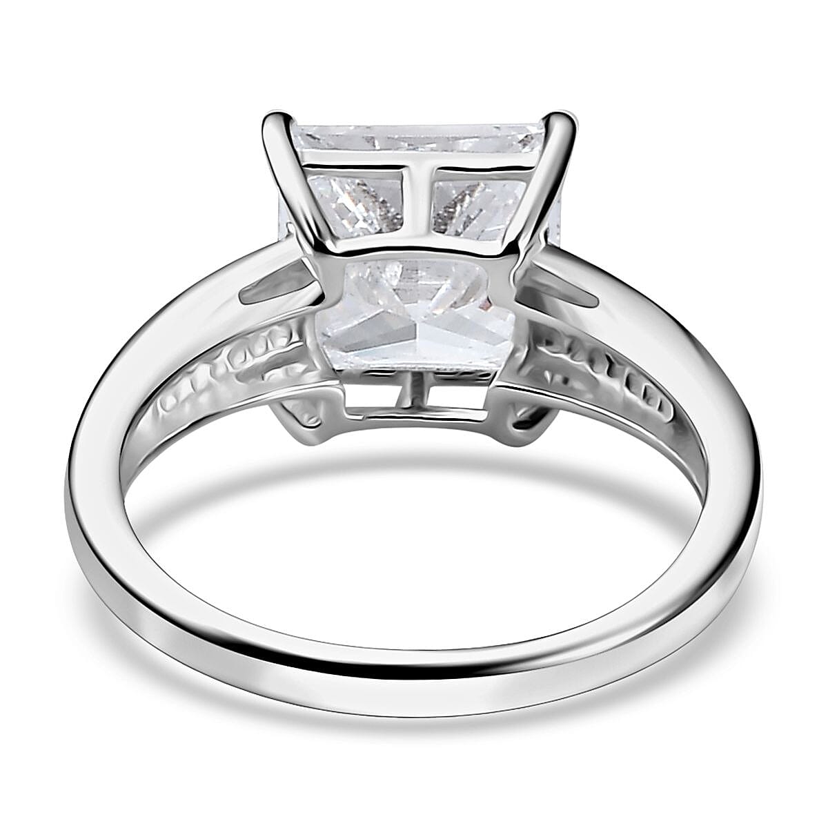 D'Joy Simulated White Diamond 4.15 ctw Ring in Sterling Silver (Size 9.0)