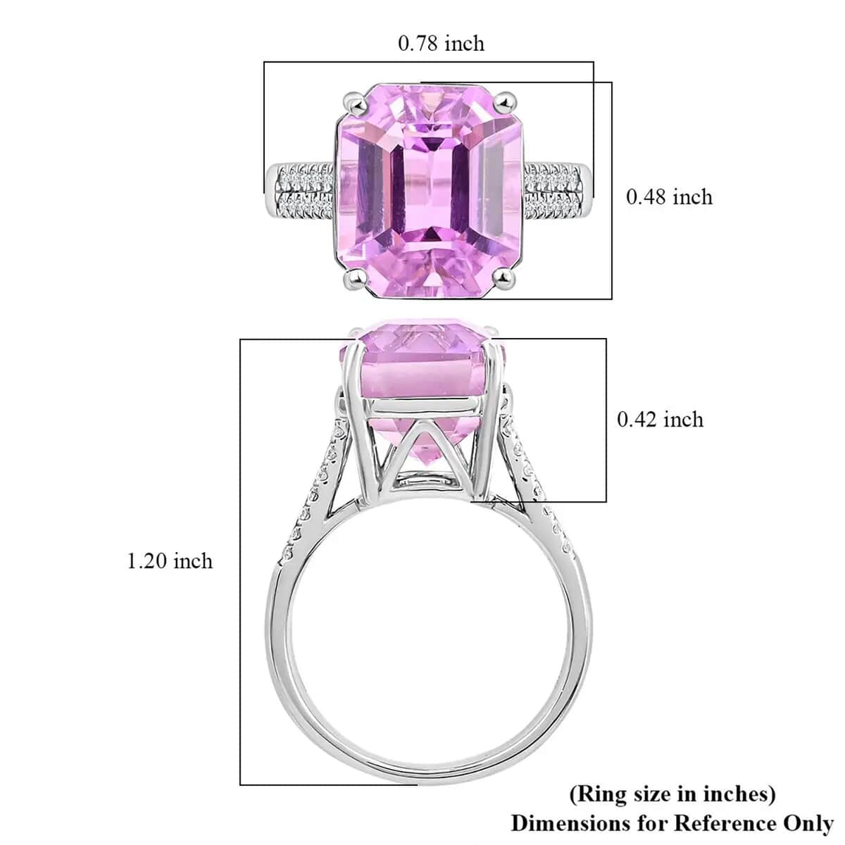 Rhapsody 950 Platinum AAAA Patroke Kunzite and E-F VS Diamond Ring 6.15 Grams 14.75 ctw image number 6