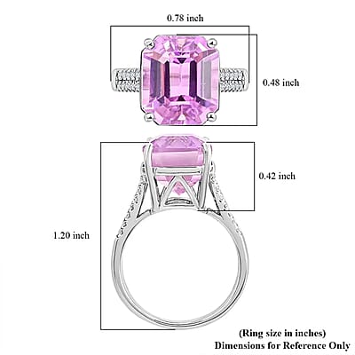 Rhapsody 950 Platinum AAAA Patroke Kunzite and E-F VS Diamond Ring 6.15 Grams (Size 10.0) 14.75 ctw
