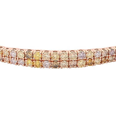 Modani 14K Rose Gold Natural Multi Color Diamond SI3 Bangle Bracelet (7.50 in) Total Metal Weight (8.5 g) Including Titanium Spring Weight 2g 3.00 ctw