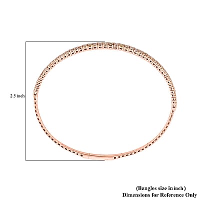 Modani 14K Rose Gold Natural Multi Color Diamond SI3 Bangle Bracelet (7.50 in) Total Metal Weight (8.5 g) Including Titanium Spring Weight 2g 3.00 ctw