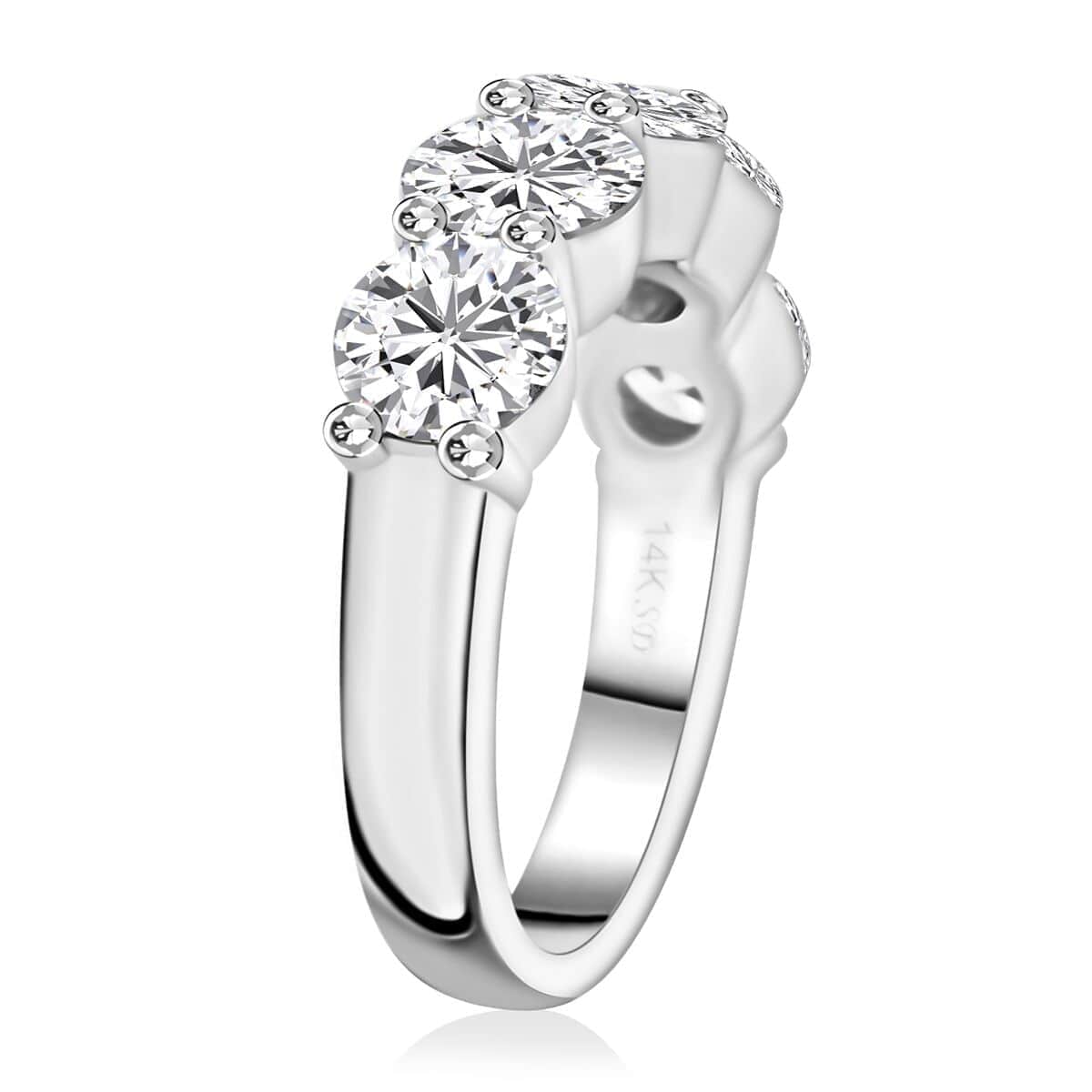 Modani 14K White Gold Diamond G-H I2-I3 Ring 4.75 Grams 2.50 ctw image number 3