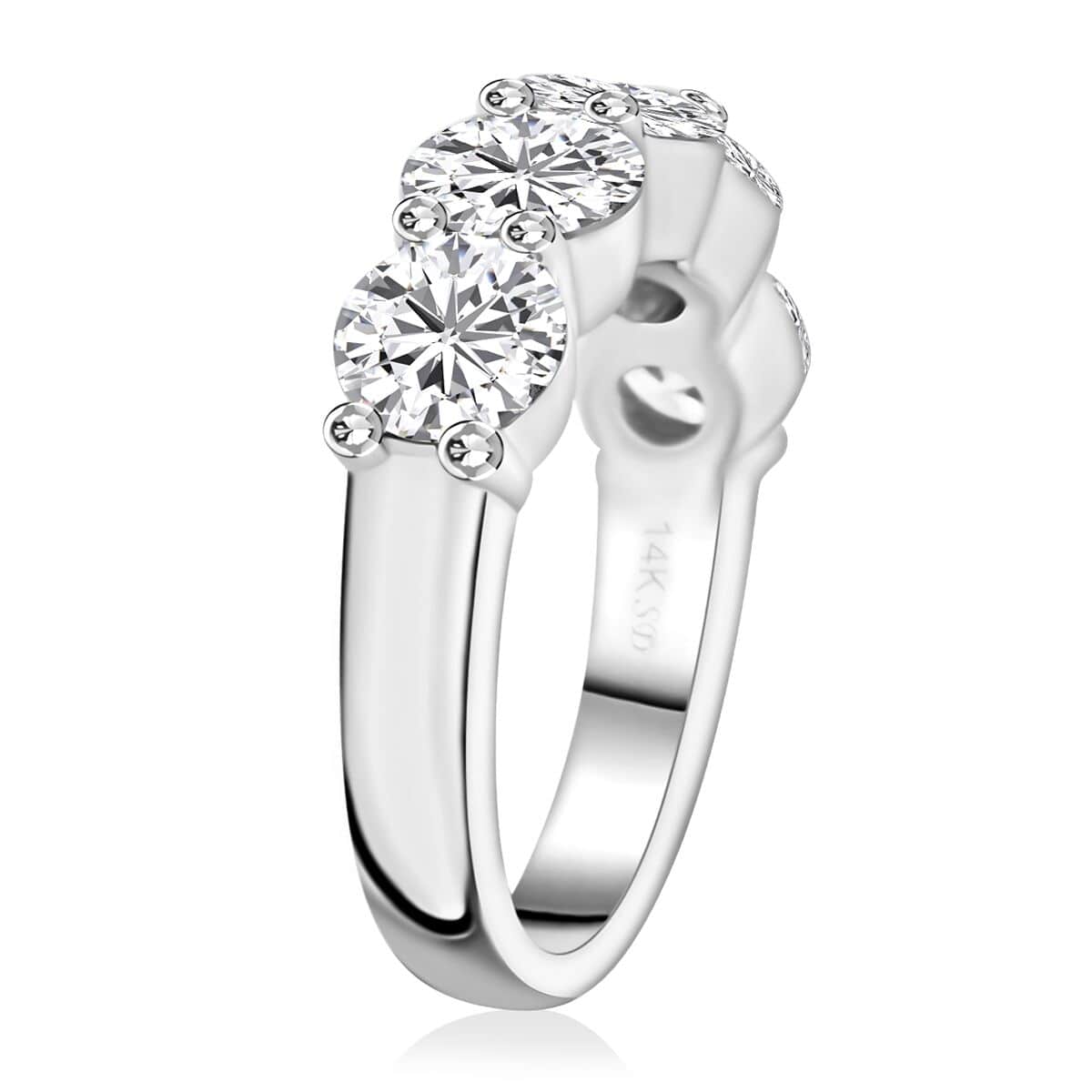 Modani Diamond G-H I2-I3 2.50 ctw Ring in 14K White Gold (Size 5.0) 4.75 Grams image number 3