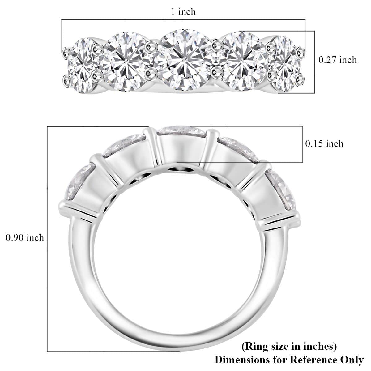 Modani Diamond G-H I2-I3 2.50 ctw Ring in 14K White Gold (Size 5.0) 4.75 Grams image number 5