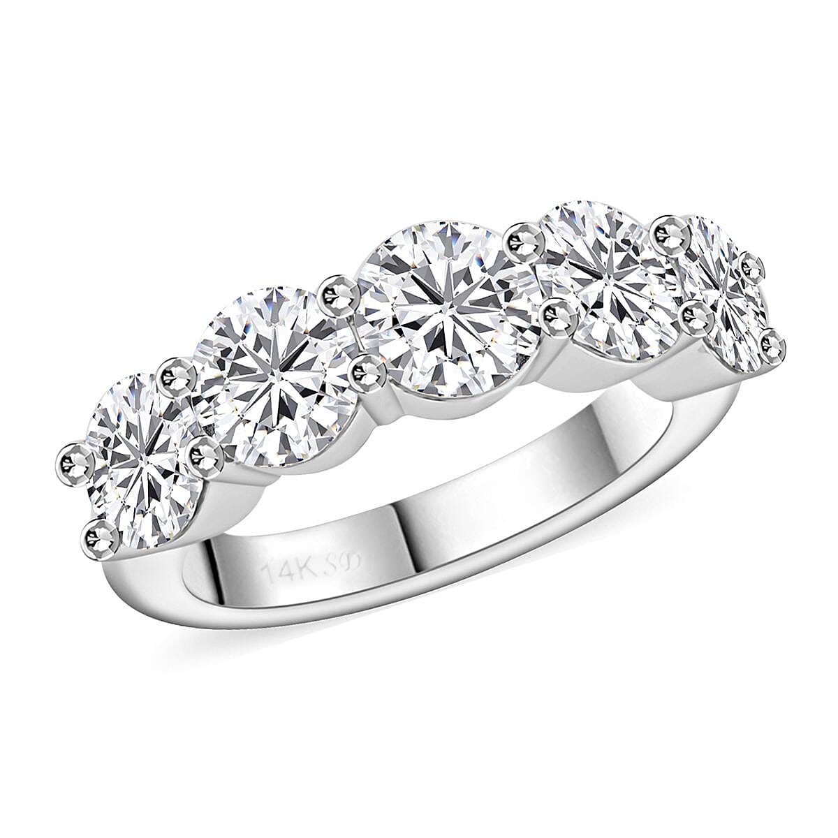 Modani Diamond G-H I2-I3 2.50 ctw Ring in 14K White Gold (Size 9.0) 4.75 Grams image number 0