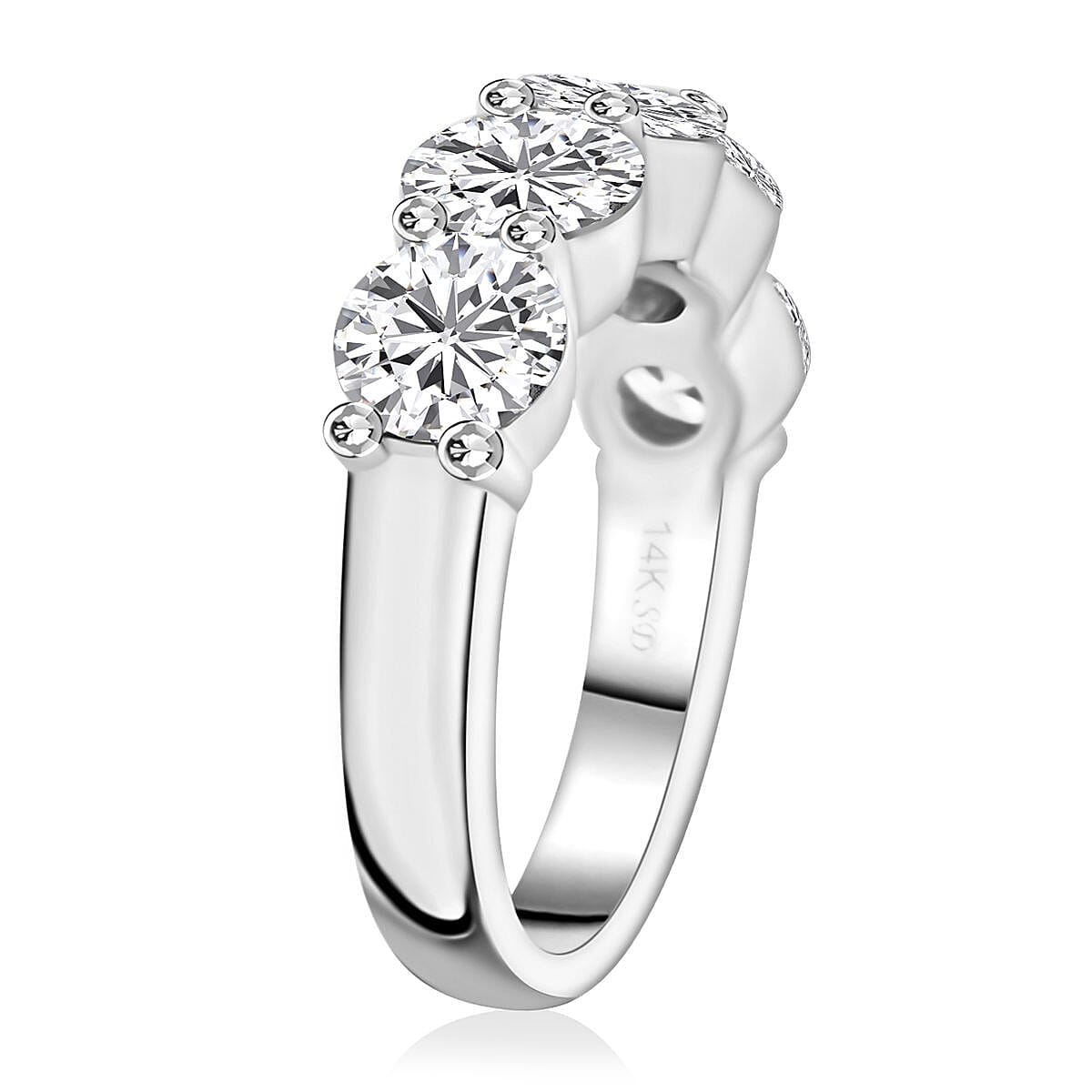Modani Diamond G-H I2-I3 2.50 ctw Ring in 14K White Gold (Size 9.0) 4.75 Grams image number 3