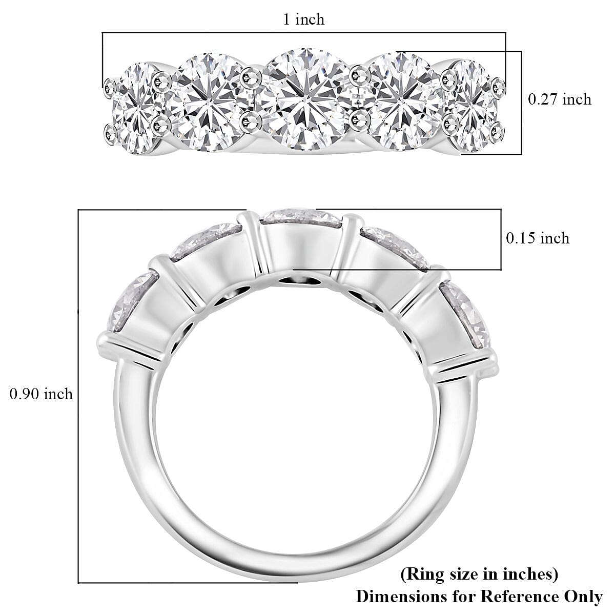 Modani Diamond G-H I2-I3 2.50 ctw Ring in 14K White Gold (Size 9.0) 4.75 Grams image number 5