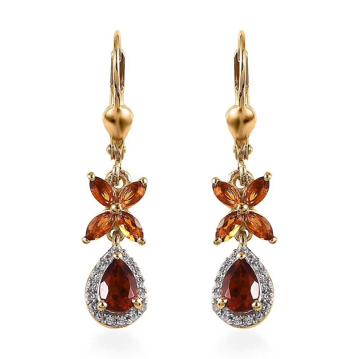 Buy Premium Brazilian Cherry Citrine and Multi Gemstone Lever Back