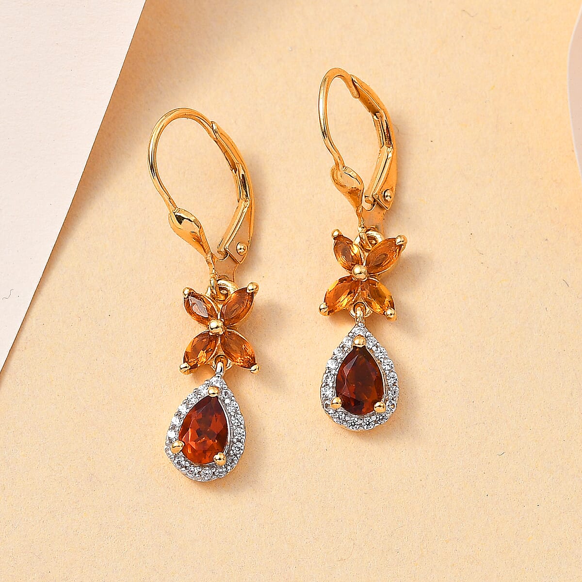 Buy Premium Brazilian Cherry Citrine and Multi Gemstone Lever Back