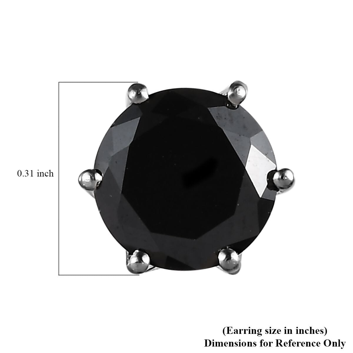 Simulated Black Diamond Solitaire Stud Earrings in Platinum Over Sterling Silver 3.00 ctw image number 5