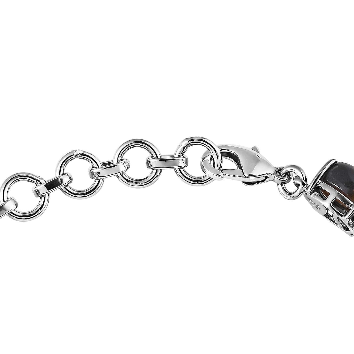 Karis Tiger's Eye Bracelet in Platinum Bond (6.50-8.0In) 21.00 ctw