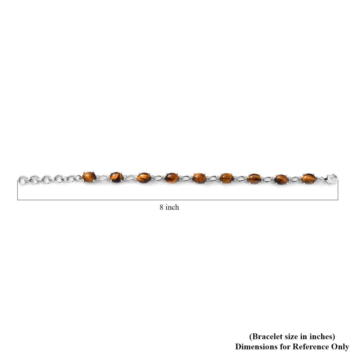 Karis Tiger's Eye Bracelet in Platinum Bond (6.50-8.0In) 21.00 ctw image number 4