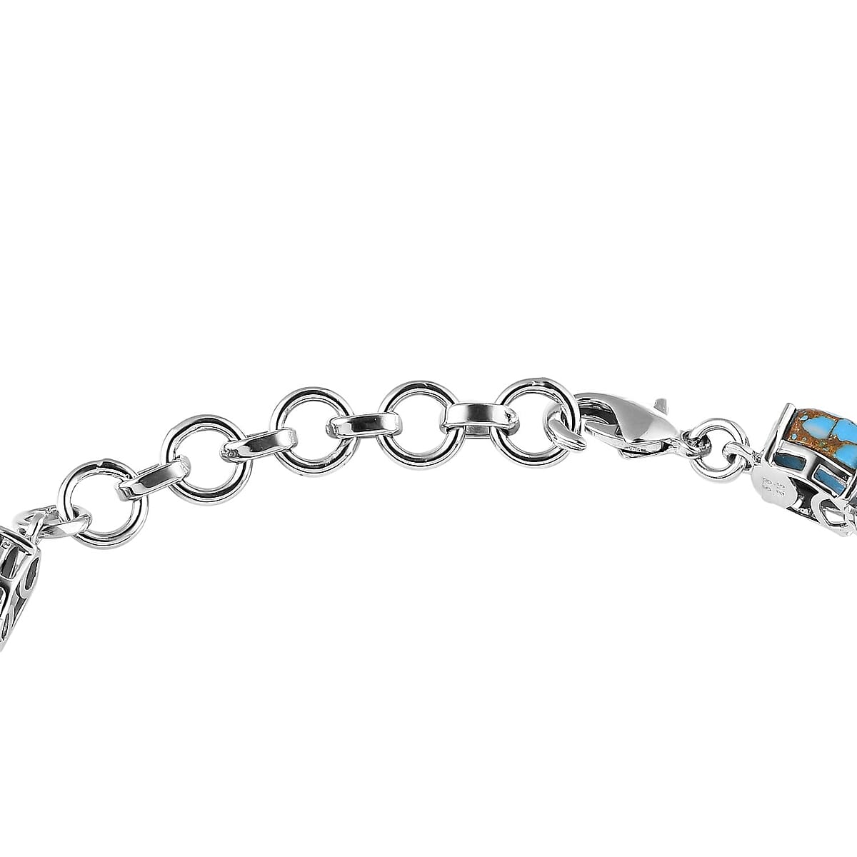 Karis Mojave Multi Turquoise Bracelet in Platinum Bond (6.50-8.0In) 16.50 ctw image number 3
