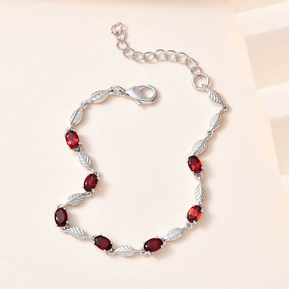 Karis Mozambique Garnet Bracelet in Platinum (6.50-8.00In) 4.00 ctw image number 1