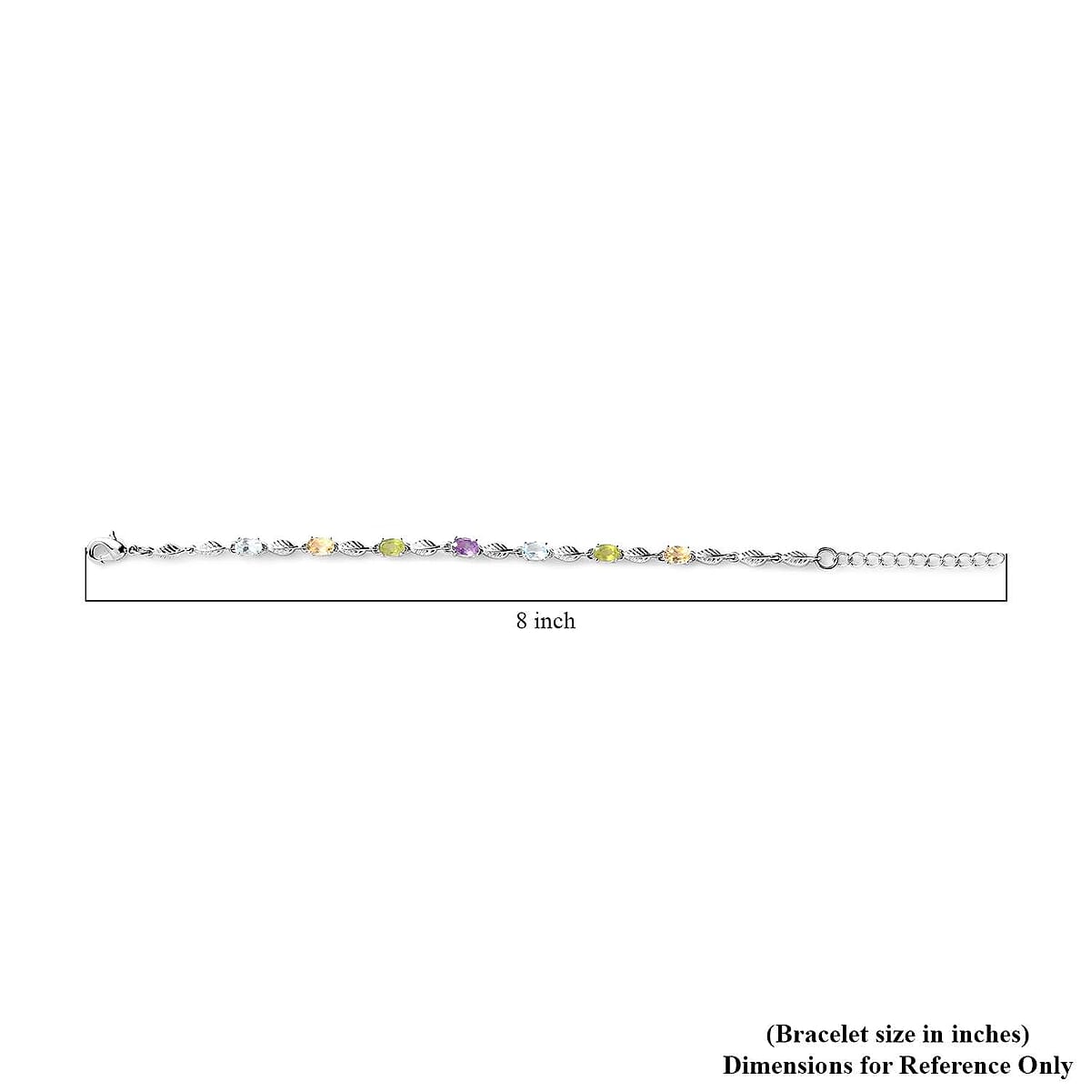 Karis Multi Gemstone Bracelet in Platinum Bond (6.50-8.0In) 3.30 ctw image number 4