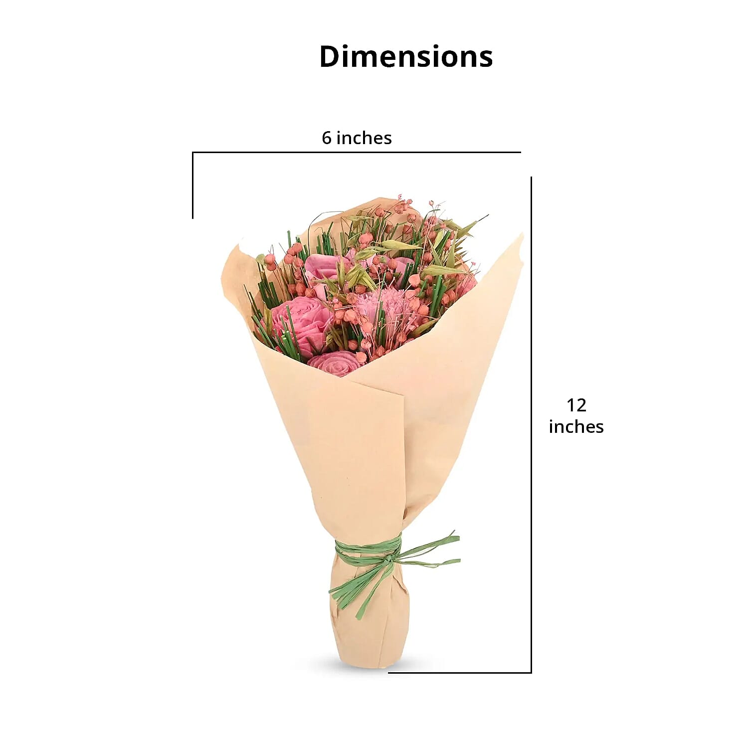 Floral Bouquet with Dried Pink Flower and Rose Fragrance Spray Bottle