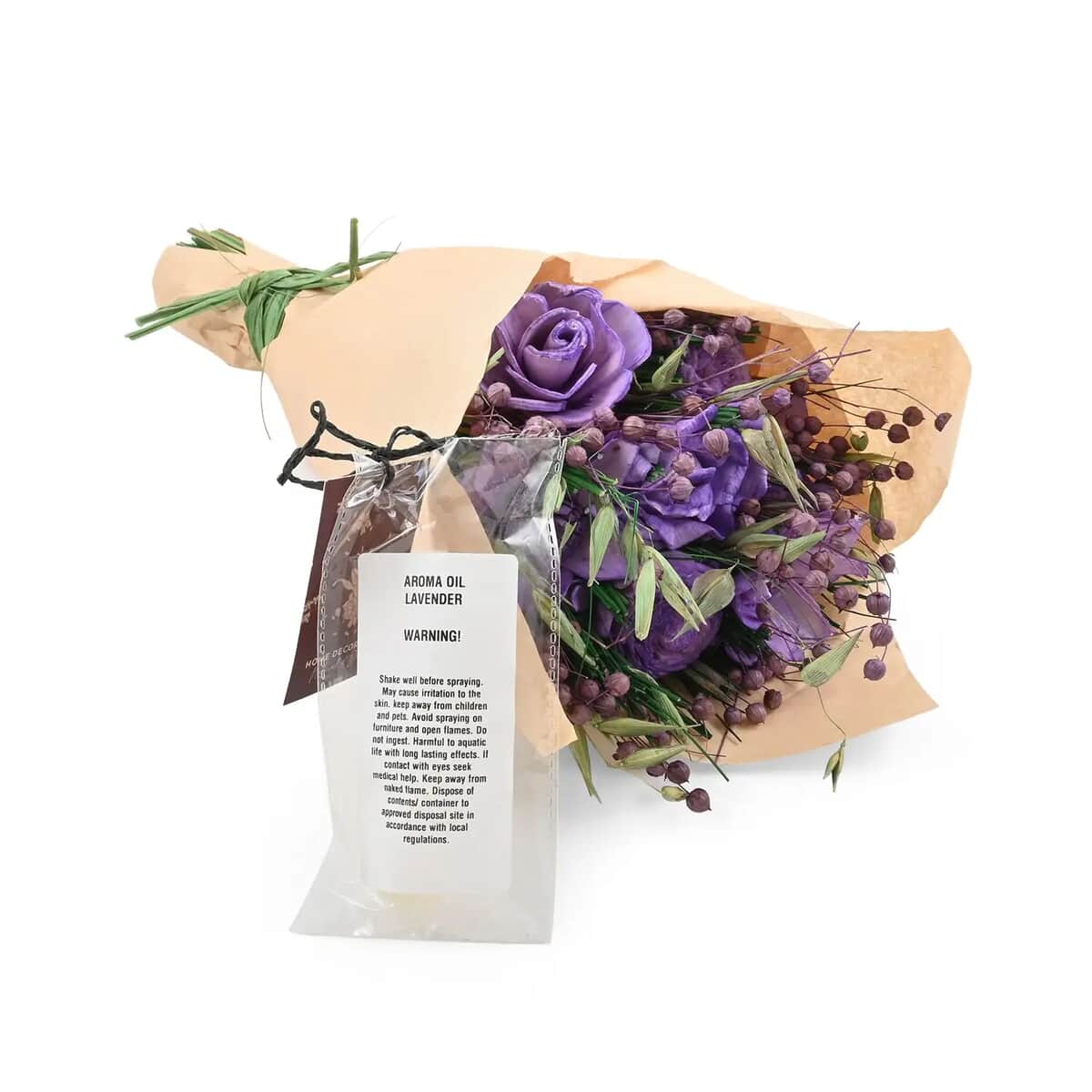 Floral Bouquet with Dried Lavender Flower and Lavender Fragrance Spray Bottle image number 0