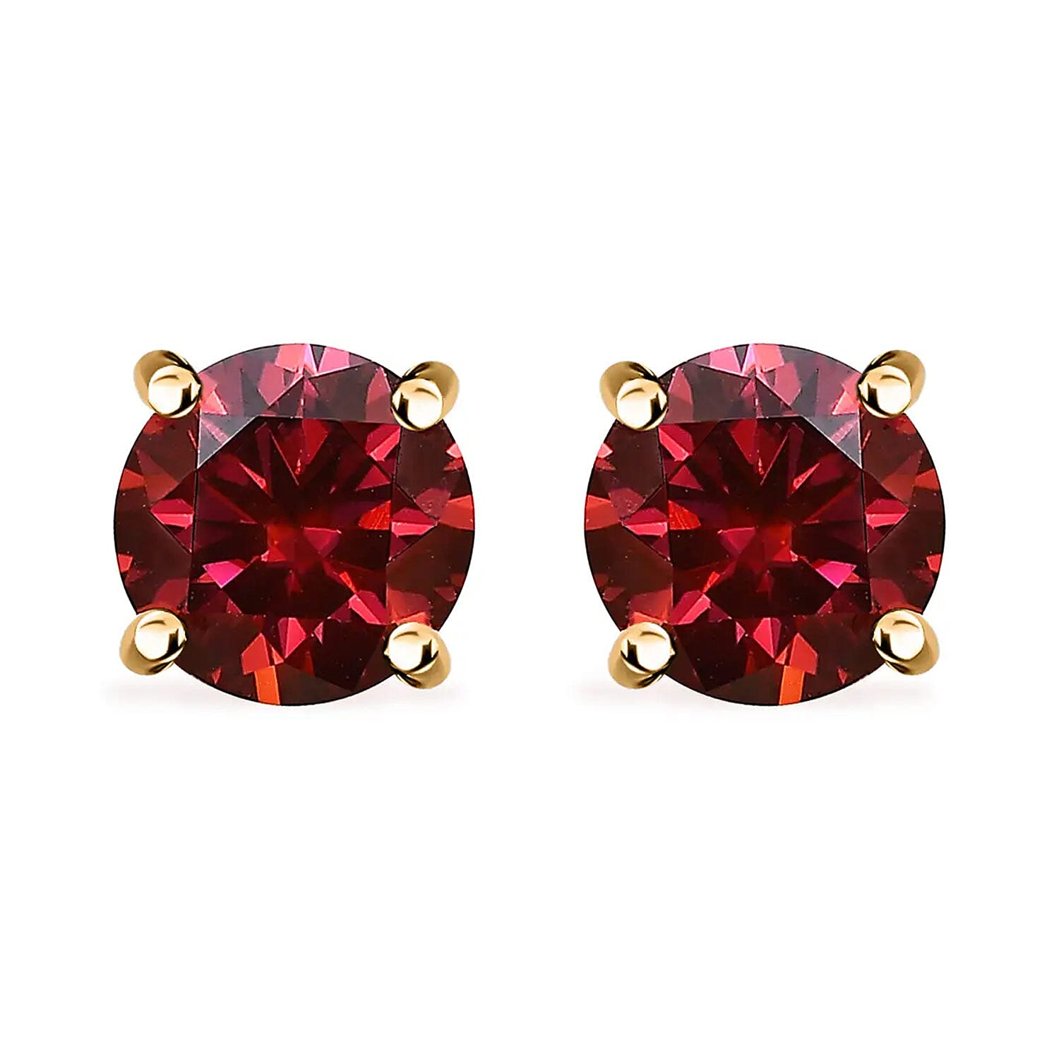 Dichroic Mist Moissanite Stud Earrings in Platinum Over Sterling Silver 1.90 ctw