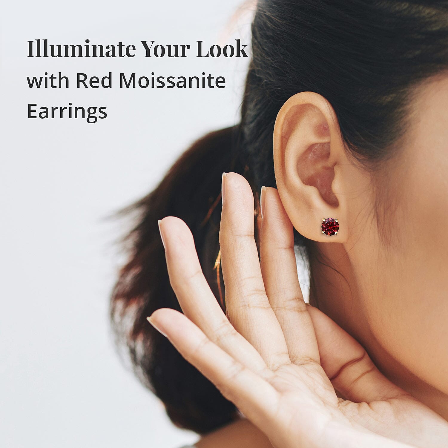 Luxury Red Moissanite Stud Earrings in Vermeil Yellow Gold Over Sterling Silver 1.90 ctw