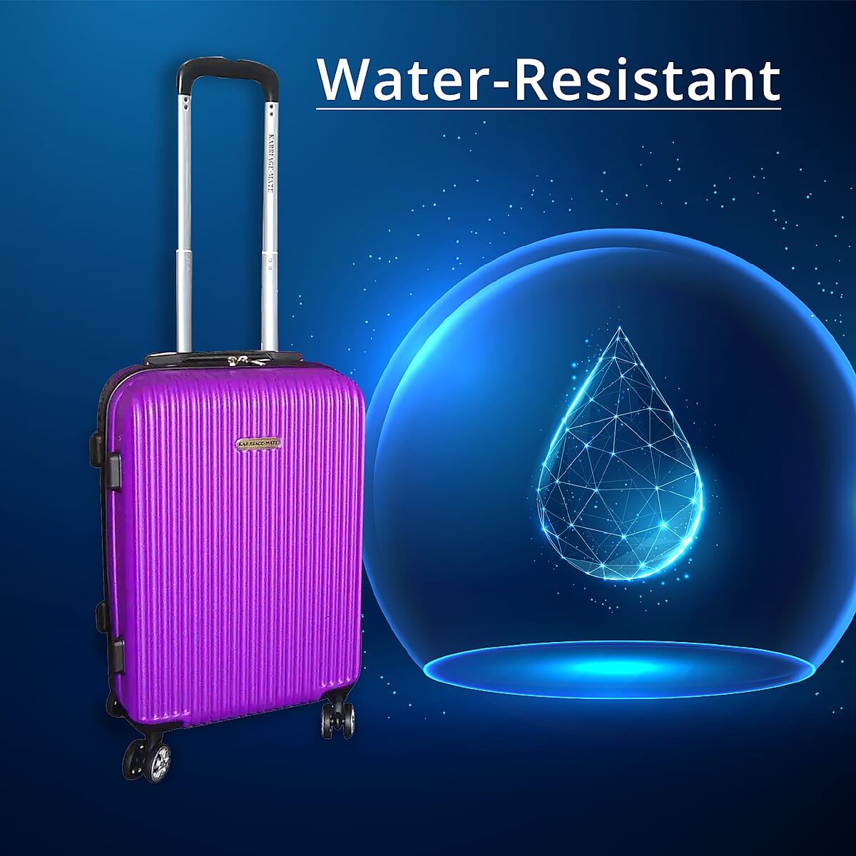 Karriage-Mate 3pc Hardshell 360 Degrees Spinning Wheels Luggage Set -Purple image number 2