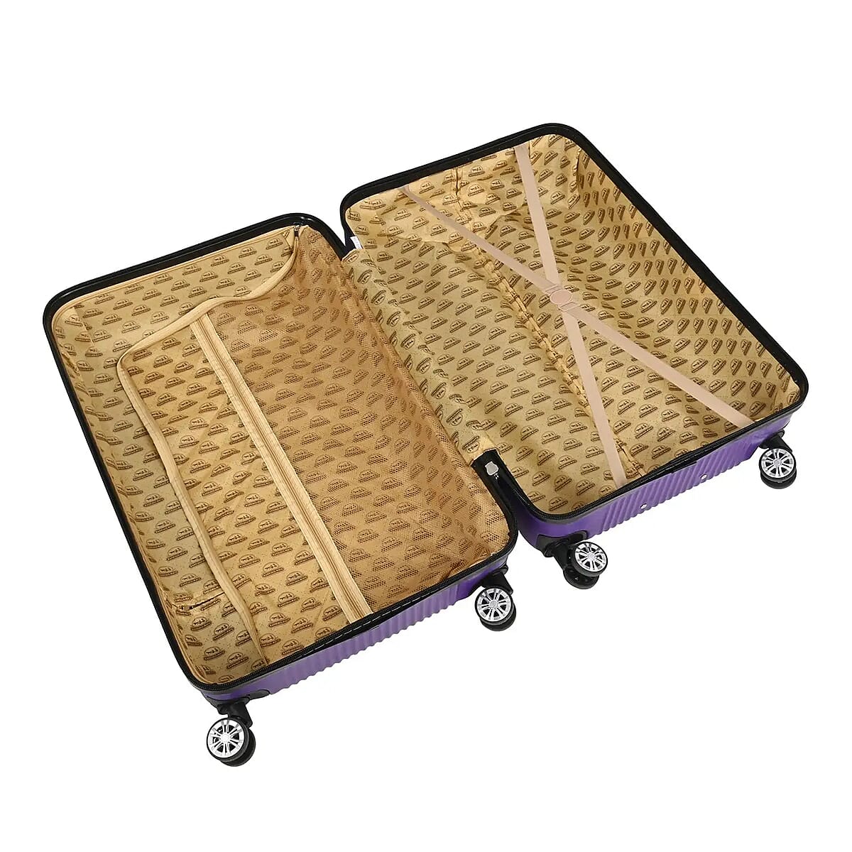 Karriage-Mate 3pc Hardshell 360 Degrees Spinning Wheels Luggage Set -Purple image number 6