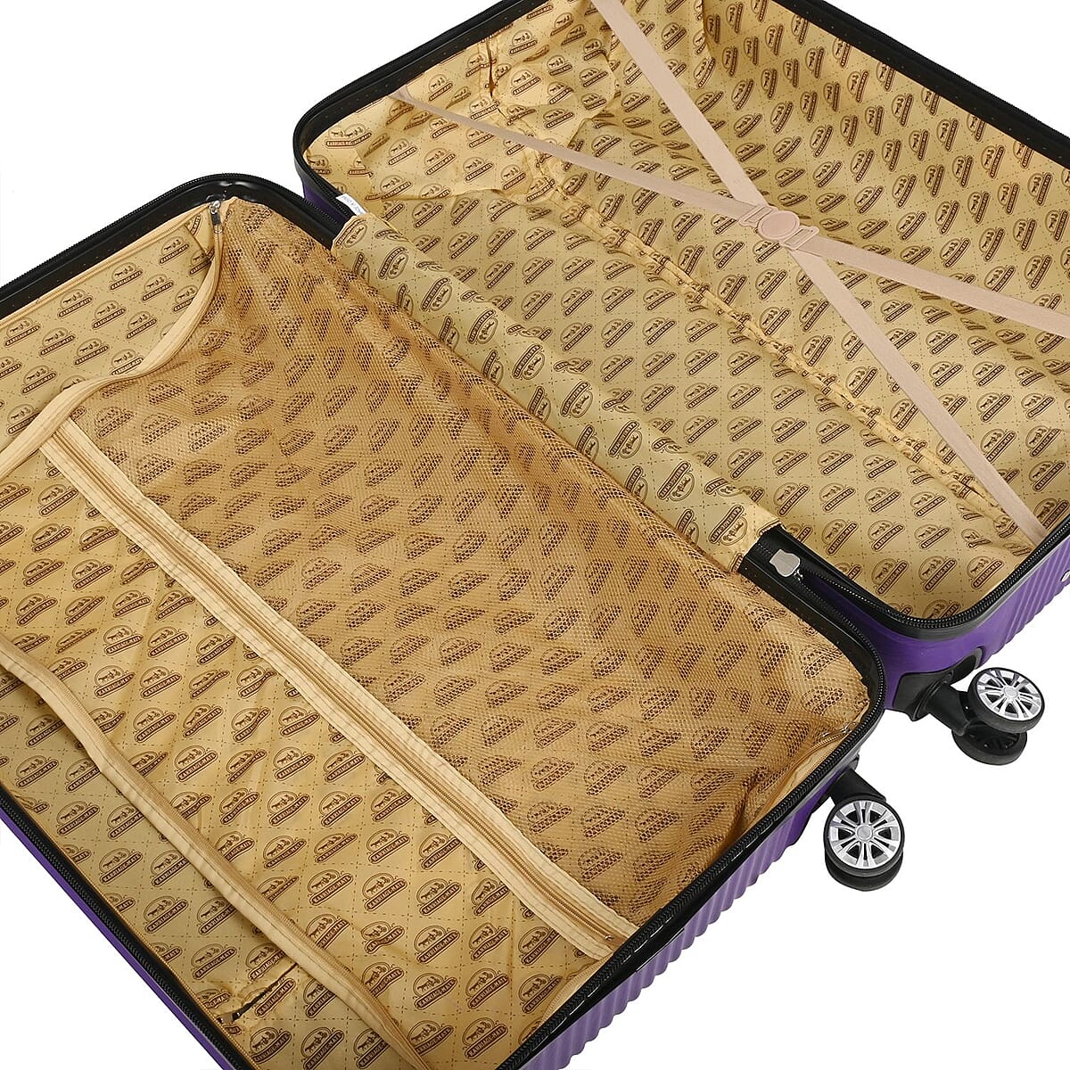 Karriage-Mate 3pc Hardshell 360 Degrees Spinning Wheels Luggage Set -Purple image number 7