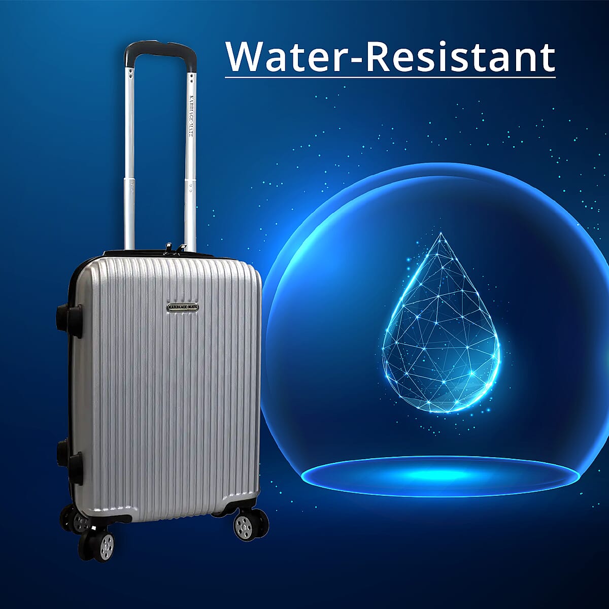 Karriage-Mate 3pc Hardshell 360 Degrees Spinning Wheels Luggage Set -Silver image number 2