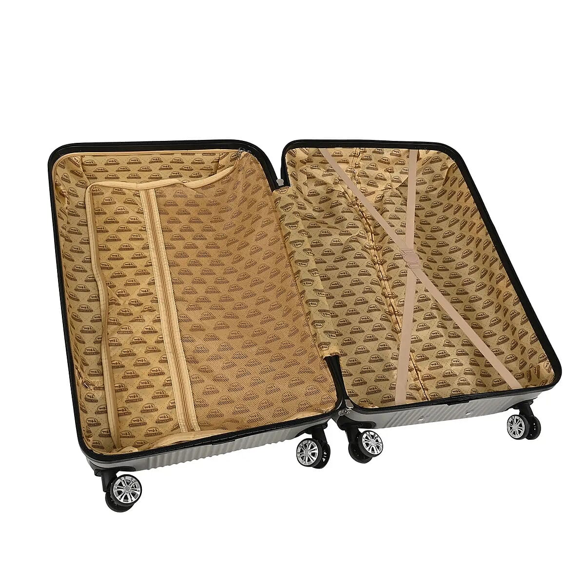 Karriage-Mate 3pc Hardshell 360 Degrees Spinning Wheels Luggage Set -Silver image number 6