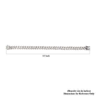 Moissanite 2.50 ctw Curb Bracelet in Platinum Over Sterling Silver (6.50 In)